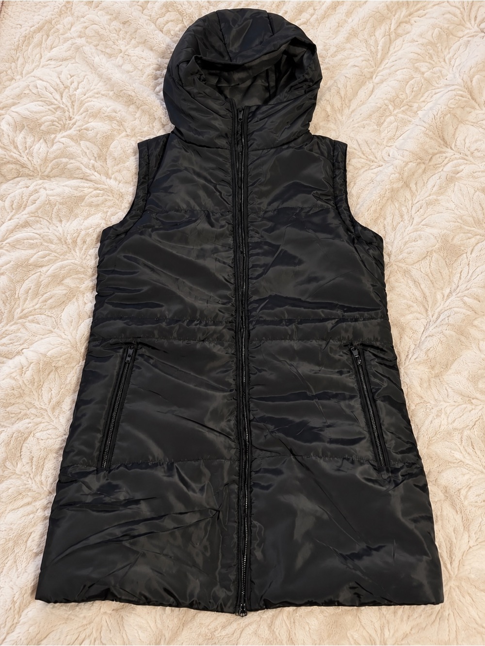 Black Hooded Puffer Vest - Women Jackets & Coats